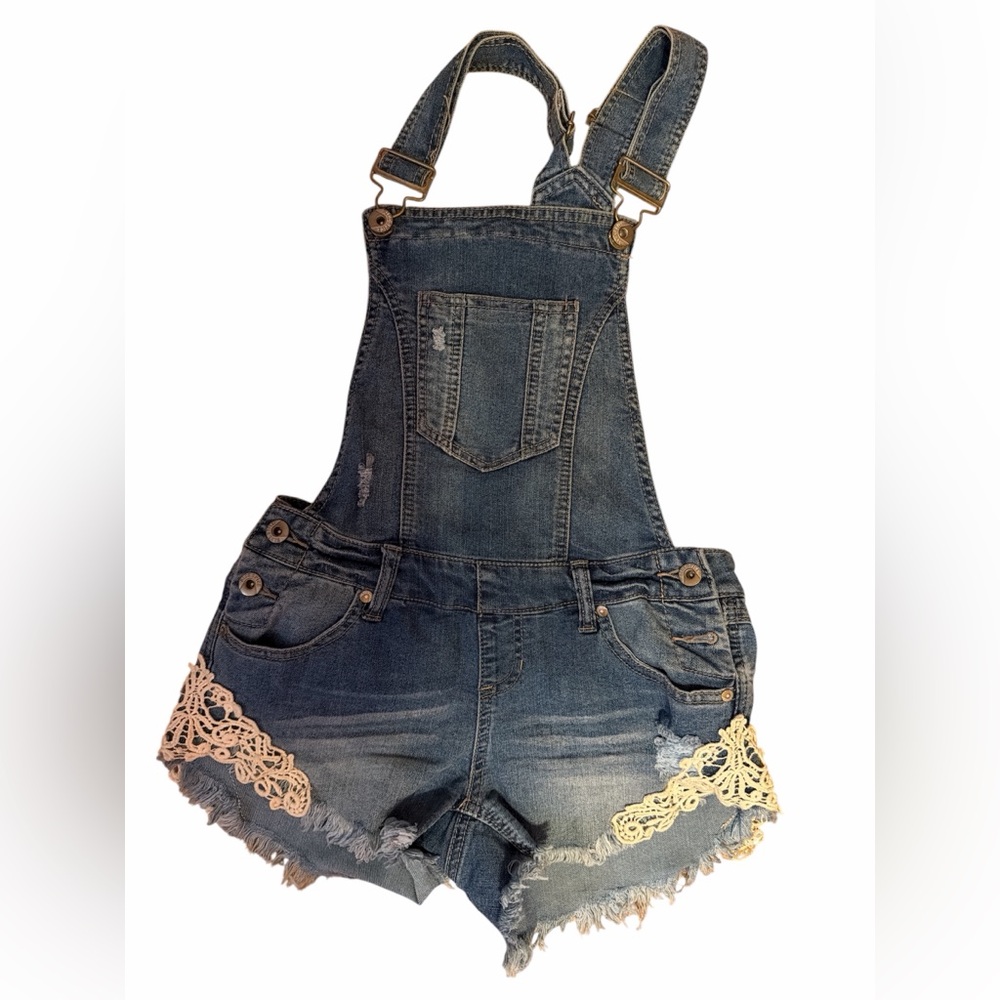 Blue Spice Denim Overalls Shorts
